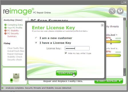 Reimage pc repair online license key crack